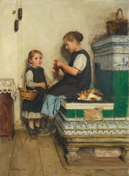 ALBERT ANKER — The two sisters. 1883. — Koller Auktionen