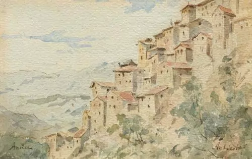 ALBERT ANKER — Anticoli Blick auf das Dorf. — Koller Auktionen