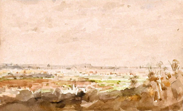 Albert Anker — Fünf Pariser Ansichten: Brücken an der Seine (2); Strassenpartien (2); Stadtansicht