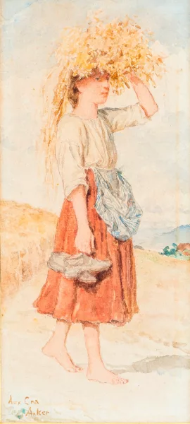 Albert Anker — Etude préparatoire pour "La Glaneuse"