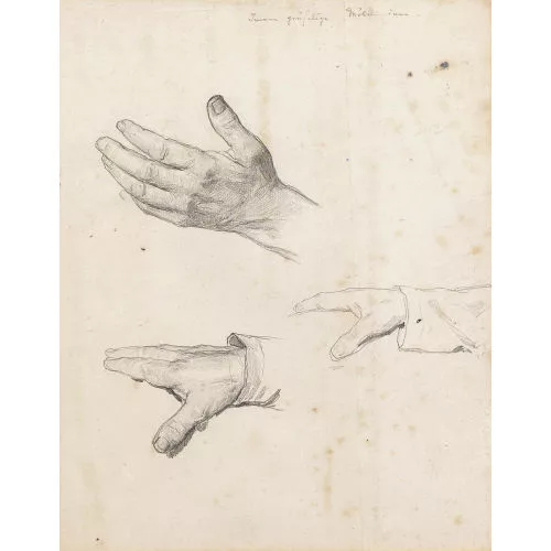 Albert Anker — Studienblatt mit Händen.