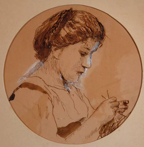 Albert Anker — Strickende Frau