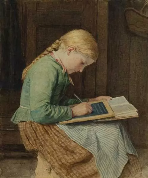 ALBERT ANKER — Schreibendes Mädchen. — Koller Auktionen