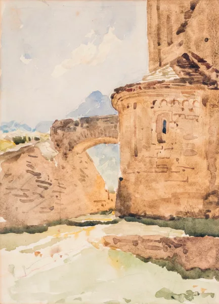 Albert Anker — Vue d'une église,