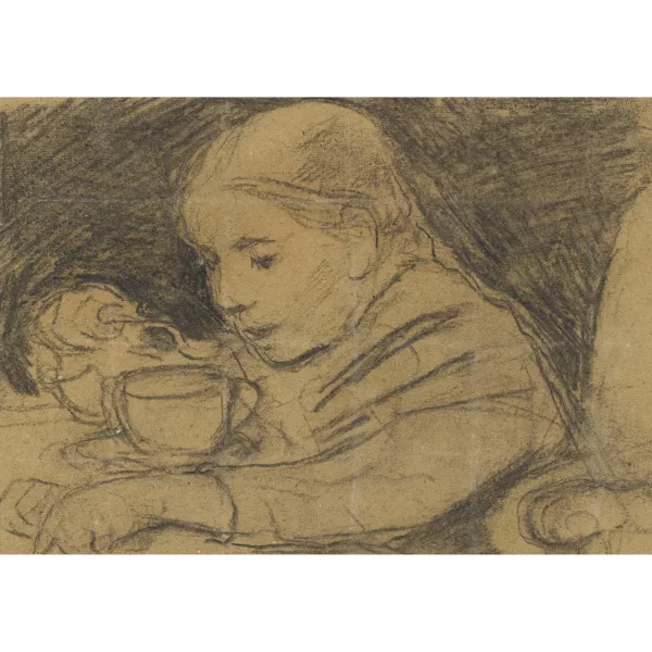 Albert Anker — Suppe löffelndes Mädchen.