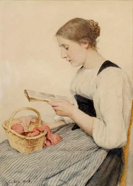 ALBERT ANKER — A young woman reading. 1905. — Koller Auktionen