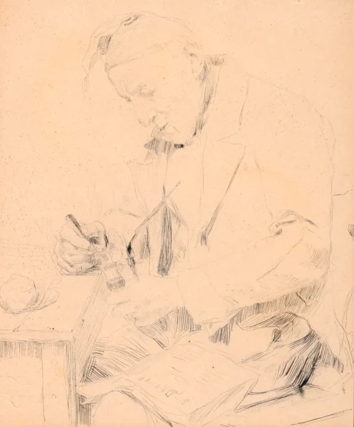 Albert Anker — Sitzender alter Mann mit Tintenfass