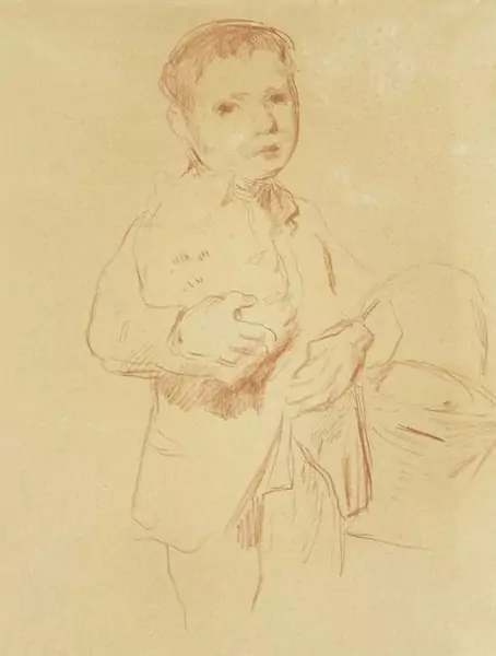 ALBERT ANKER — Recto: Knabe mit Korb. Verso: Skizze einer Landschaft. — Koller Auktionen