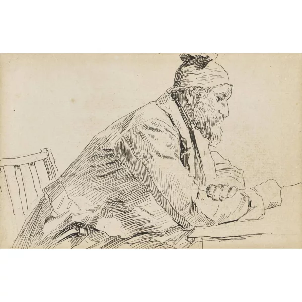 Albert Anker — Nachdenklicher alter Mann.