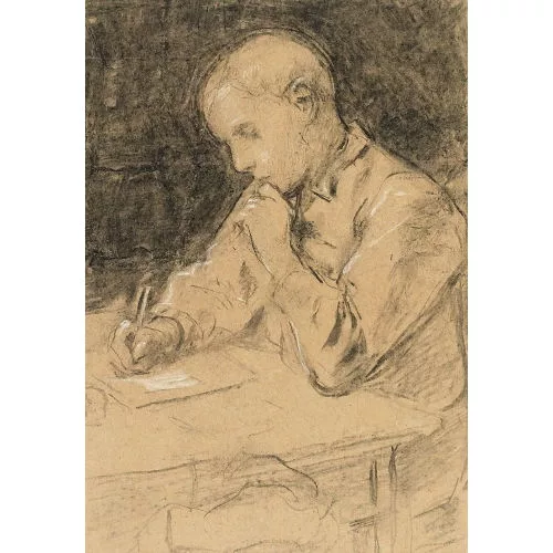 Albert Anker — Schreibender Knabe am Tisch.