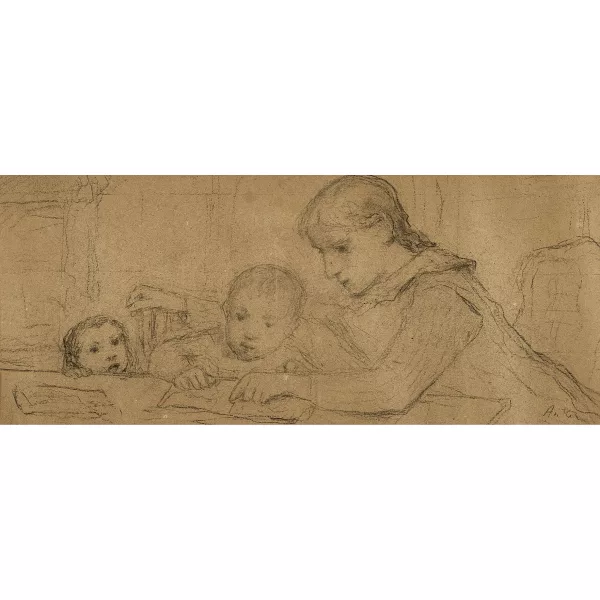 Albert Anker — Studie zu "Die ältere Schwester".
