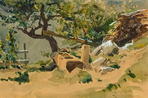 ALBERT ANKER — Kleine Landschaft in Quinten. — Koller Auktionen