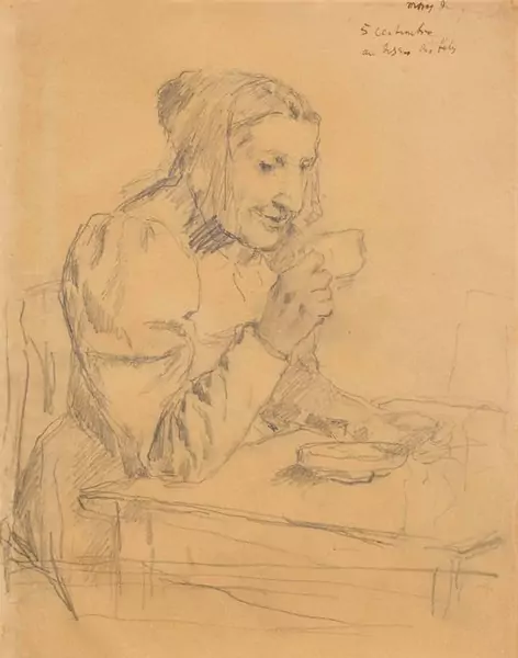 ALBERT ANKER — Bäuerin beim Kaffee. Um 1902. — Koller Auktionen