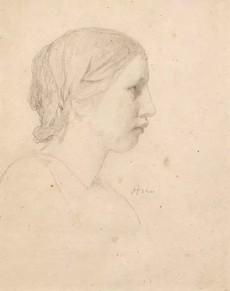 ALBERT ANKER — Bildnis einer jungen Frau im Seitenprofil nach rechts. — Koller Auktionen