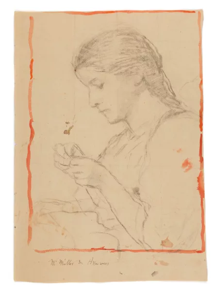 Albert Anker — Jeune couturière,
