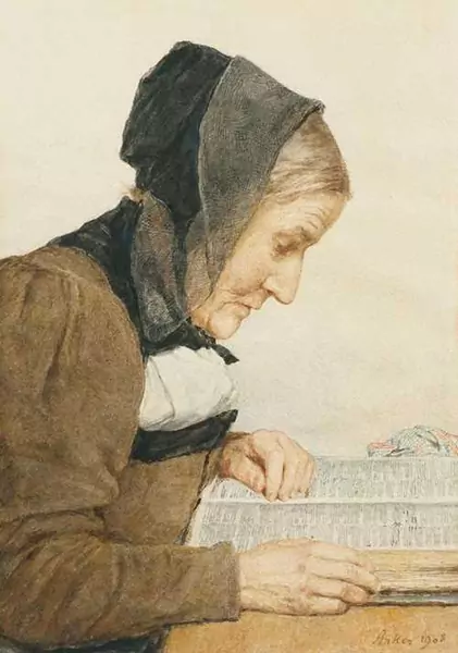 ALBERT ANKER — Lesende Frau. 1908. — Koller Auktionen