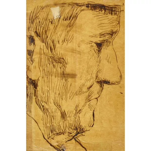 Albert Anker — Profil eines gealterten Mannes.
