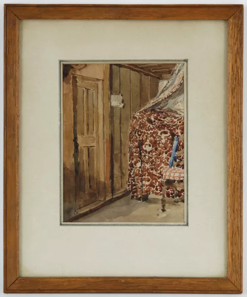 Albert Anker — Albert Anker (1831-1910), \\Chambre\\, aquarelle sur