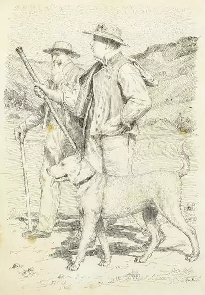 ALBERT ANKER — Two hikers with dog. — Koller Auktionen