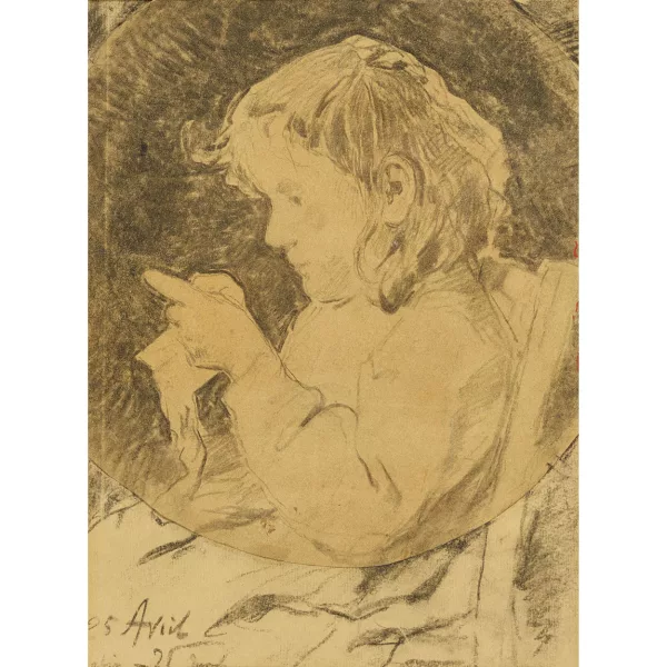 Albert Anker — Mädchen mit Näharbeit.