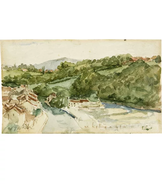 Albert Anker — Blick von der Kirchenfeldbrücke auf das Mattequartier in Bern