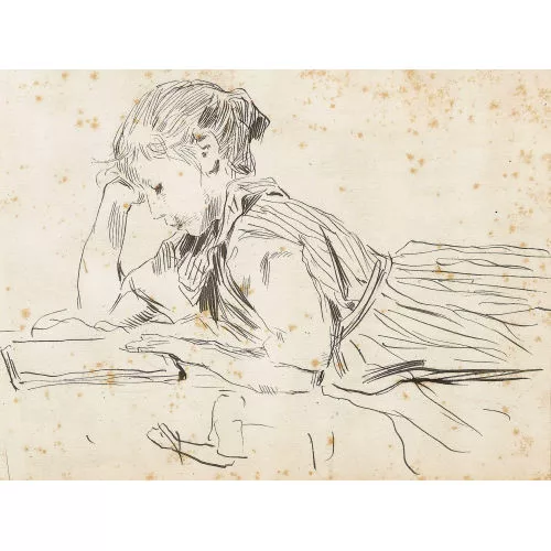 Albert Anker — Lesendes Mädchen.