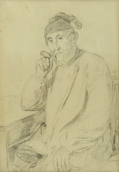 Albert Anker — Porträt eines Mannes mit Pfeife
