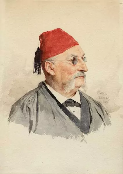 ALBERT ANKER — Alfred Scheidegger-Wyler, called the "Giftmischer". 1896. — Koller Auktionen