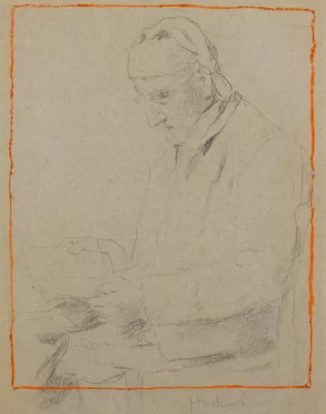 ALBERT ANKER — Hochuli, le Lecteur (recto); Trinkender Bauer (verso). — Koller Auktionen