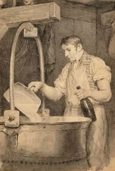 ALBERT ANKER — Käser bei der Arbeit. — Koller Auktionen