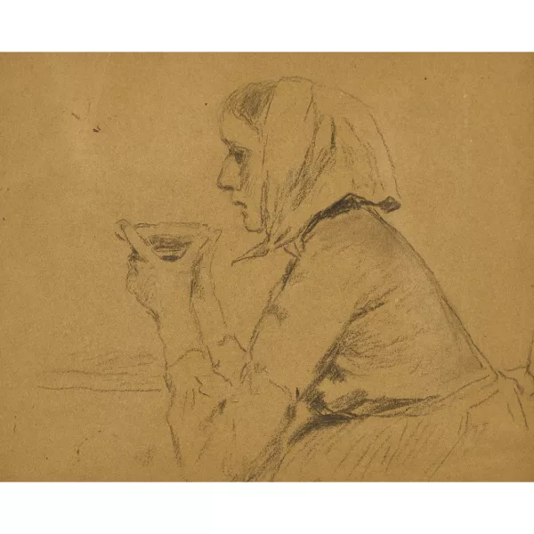 Albert Anker — Frau mit Teetasse.