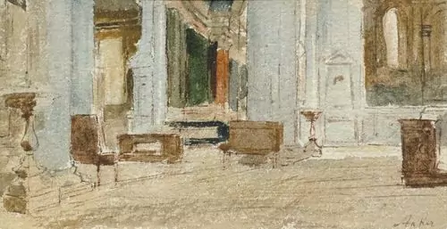 ALBERT ANKER — Kircheninterieur. — Koller Auktionen