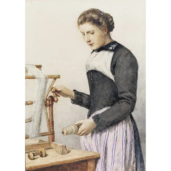 Albert Anker — Die junge Spinnerin.
