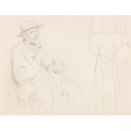 Albert Anker — Studie zu sitzendem altem Mann.