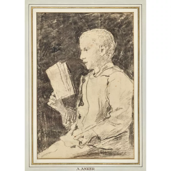 Albert Anker — Knabe mit Lektüre.
