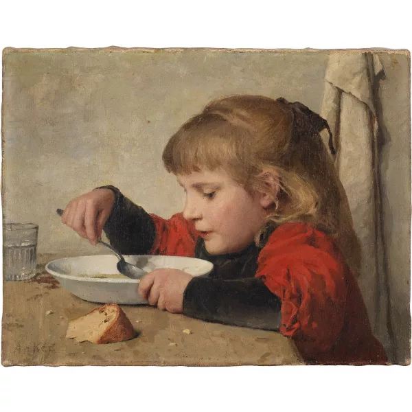 Albert Anker — Suppe essendes Mädchen - Mädeli