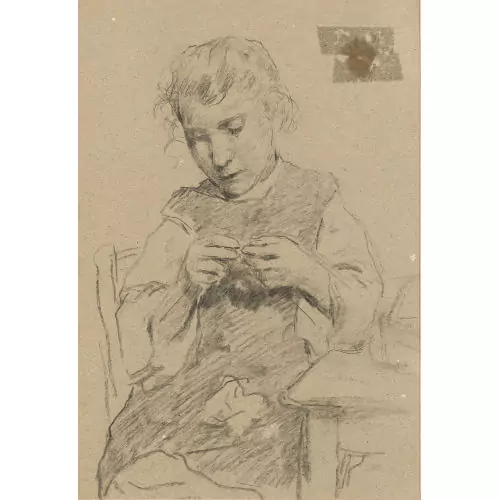 Strickendes Mädchen