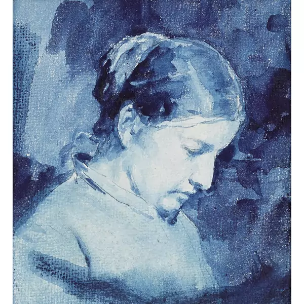 "Tête en bleu"