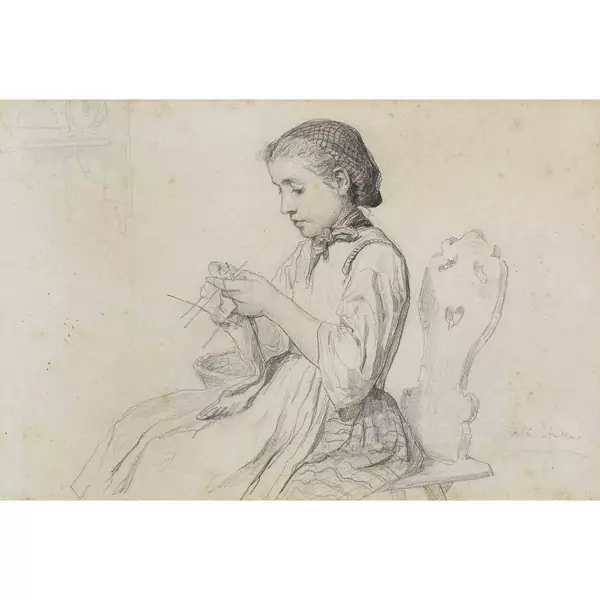 Strickendes Mädchen