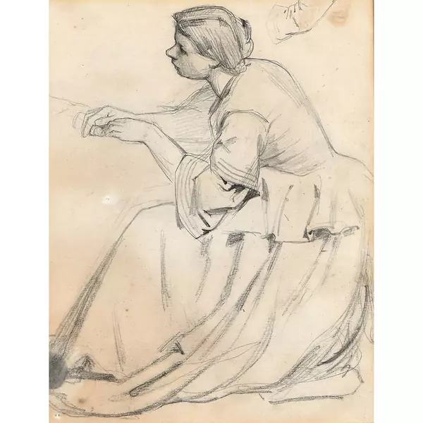 Sitzende junge Frau