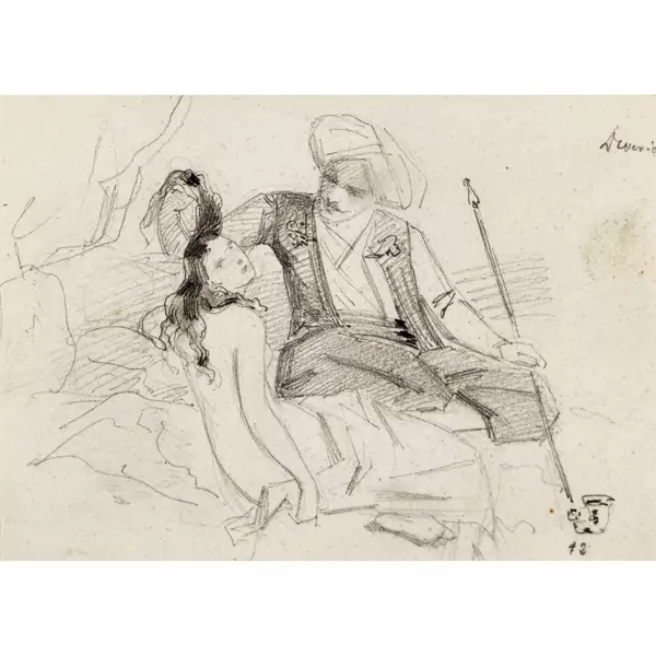 Orientalische Szene mit Sultan und Odaliske