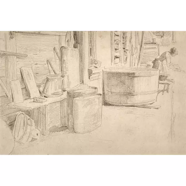 "Interieur mit Wäscherin"