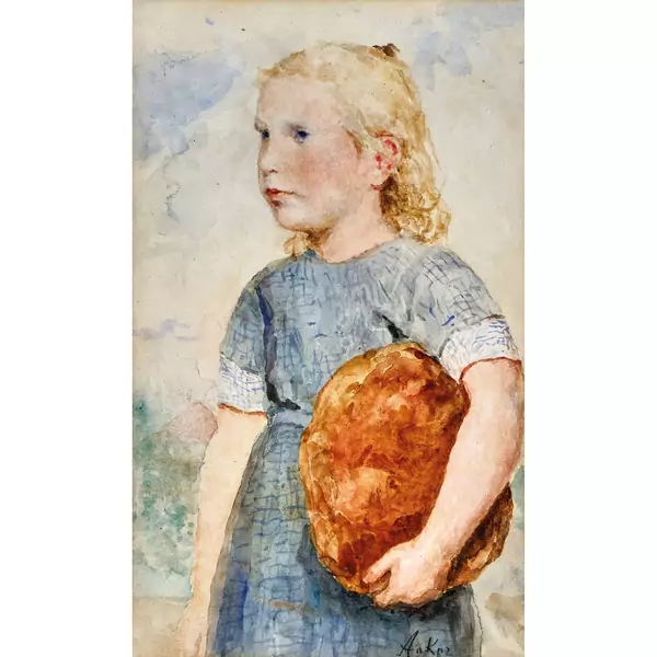 Mädchen mit Brotlaib