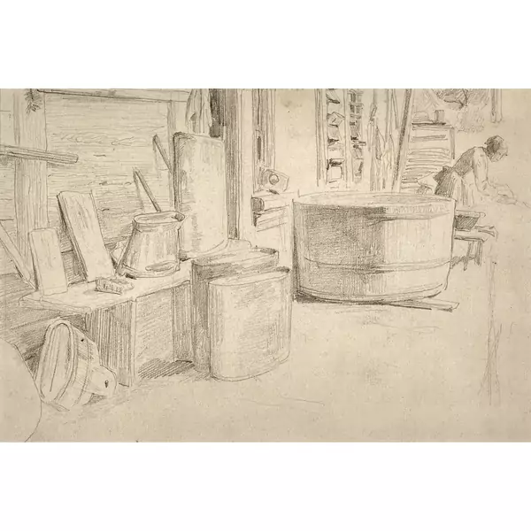 "Interieur mit Wäscherin"