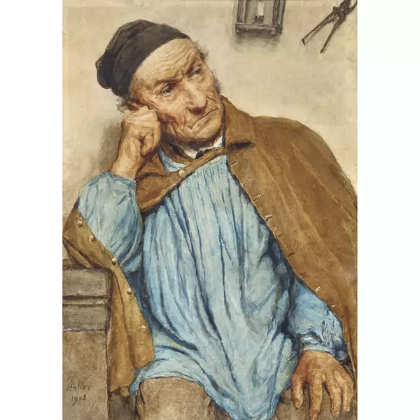 Nachdenklicher alter Mann