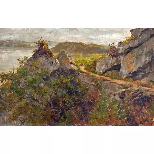 "Landschaftsstudie zu: Pilgerzug bei Ligerz"