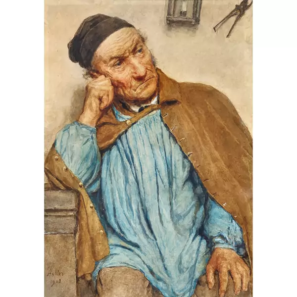 Nachdenklicher alter Mann