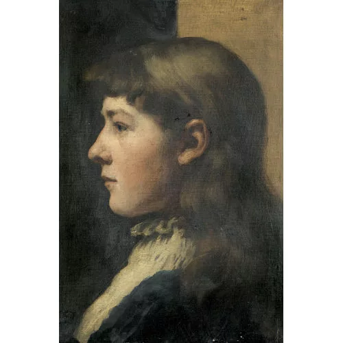 Albert Anker — Brustbildnis eines Mädchens im Profil.