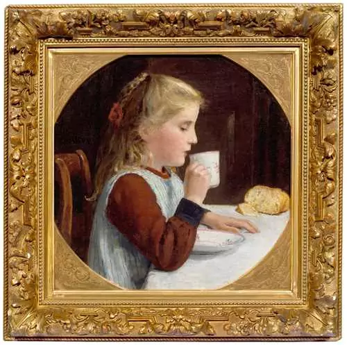 ALBERT ANKER — Mädchen, Kaffee trinkend. — Koller Auktionen