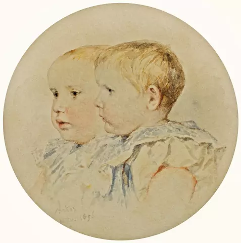 Bildnis der Zwillinge Susi und Alfred Hübscher, 1896